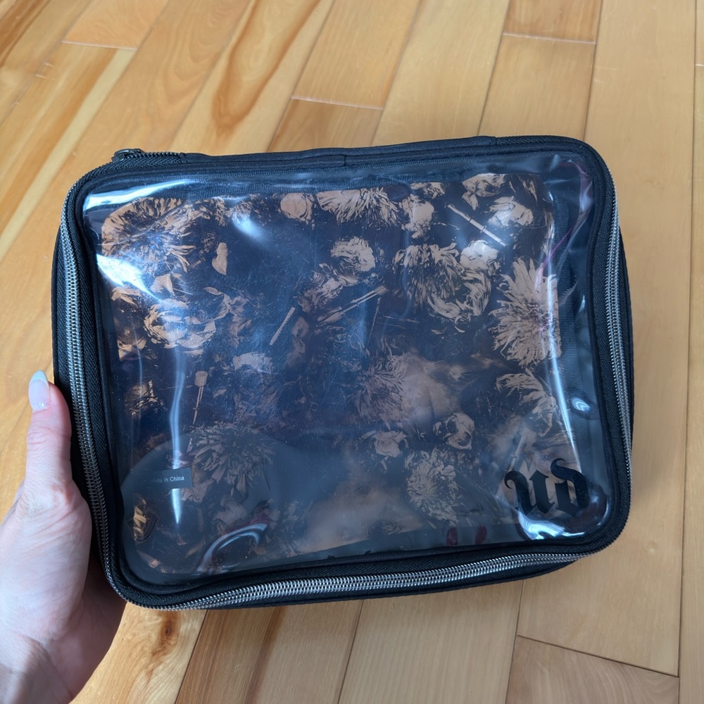 Urban Decay Black and Brown Floral Cosmetic Case